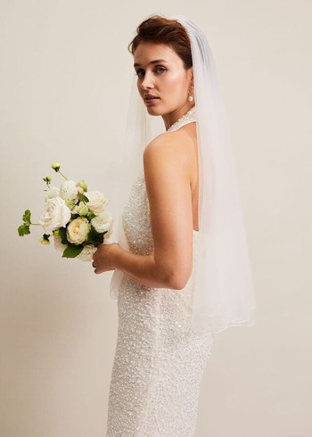 Phase Eight Short Double Tier Veil Hats White USA | 5413689-IG